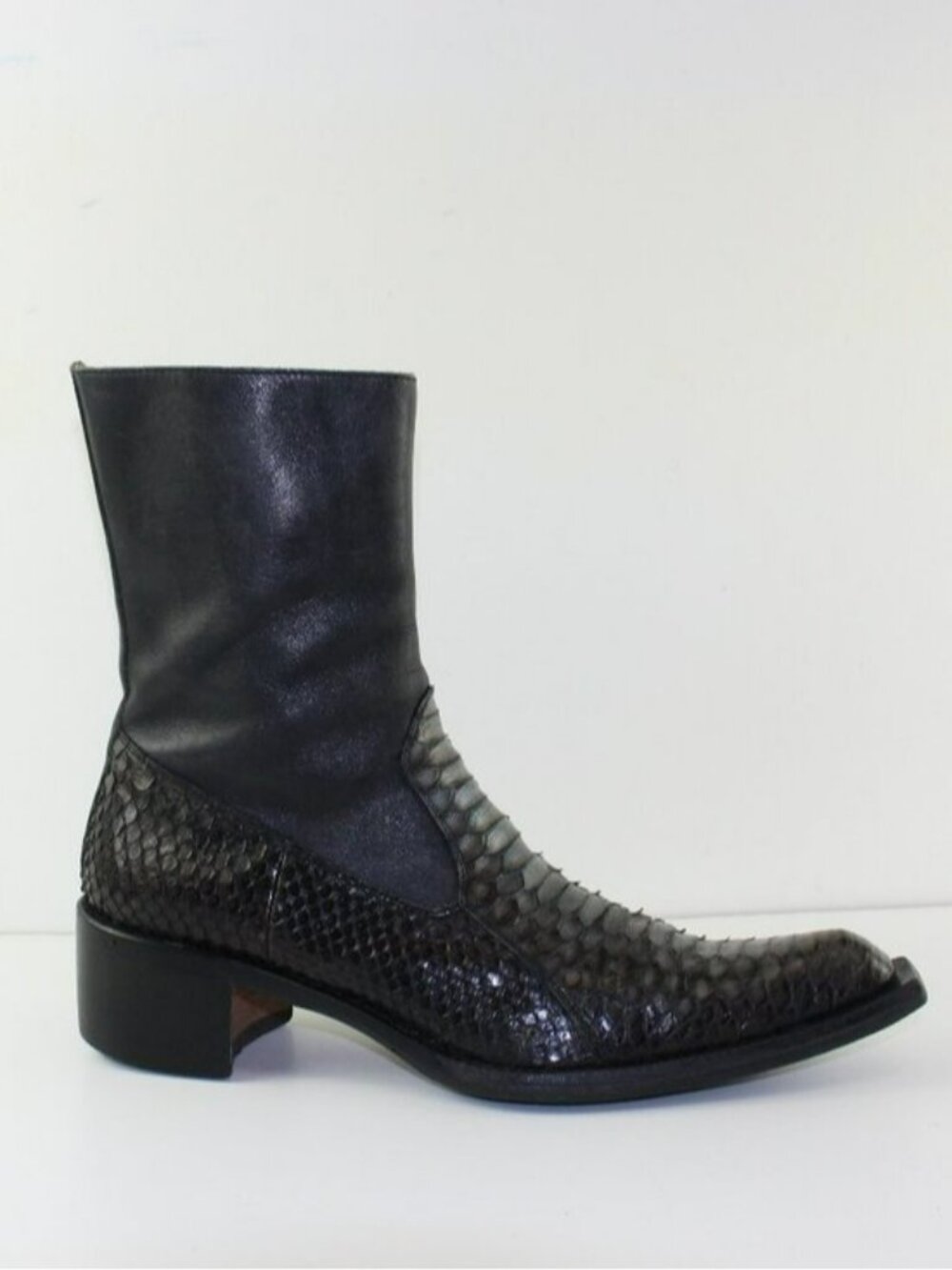 Shoto Italy Snake Skin Western Cowboy Style Ankle Boots (EU 40 / 7.5 US) - Picture 4 of 12